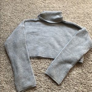 Missguided gray knit cropped sweater